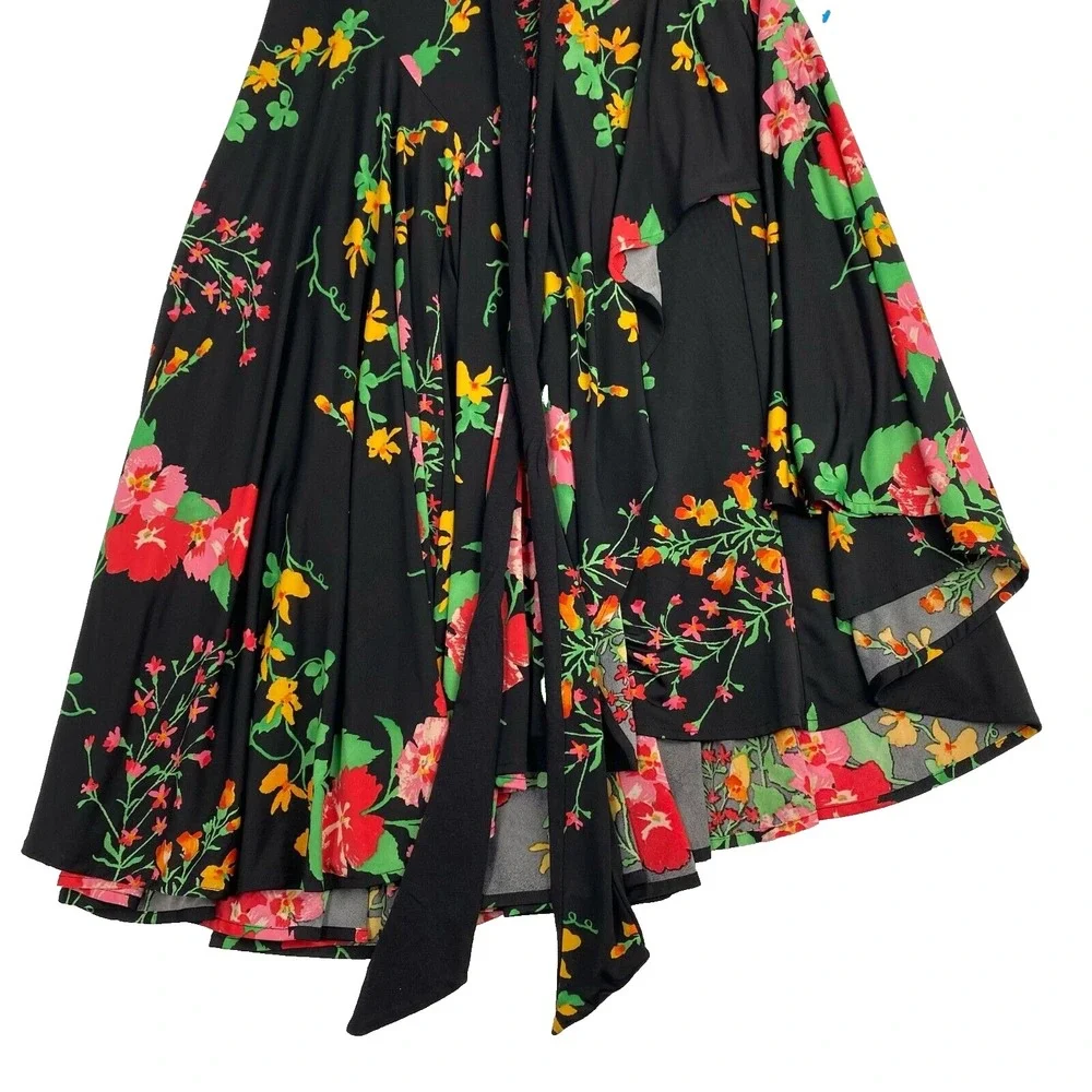 Cabi Midnight Women's Size M Floral Drama‎ Tie-Waist Wrap Skirt.Spring,resorts